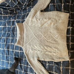 Cozy Gray Cable Knit Sweater